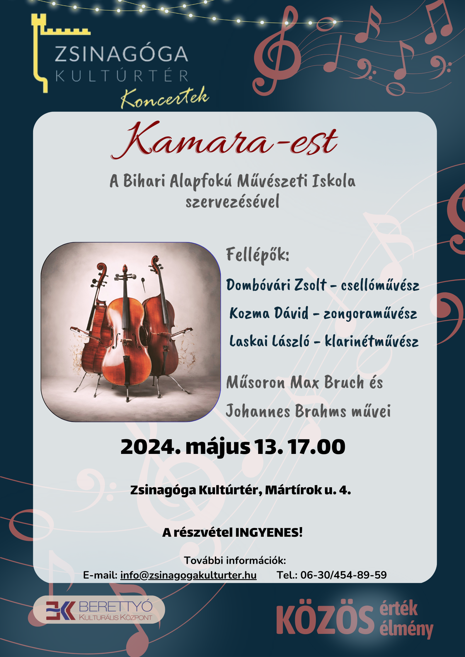 Zsinagóga Koncertek-Kamara-est a Zeneiskola szervezésével