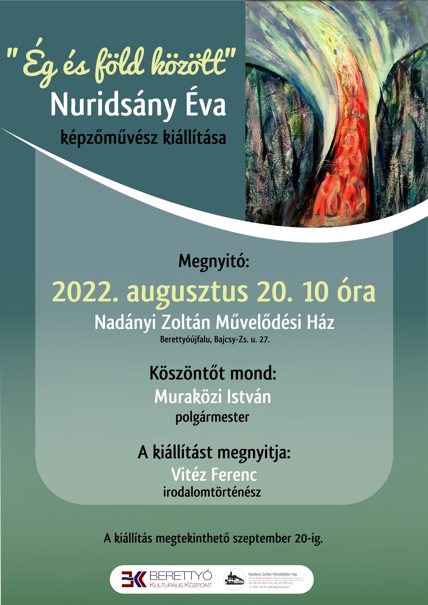 Kovácsné Nuridsány Éva kiállítás megnyitója, kenyérszentelés