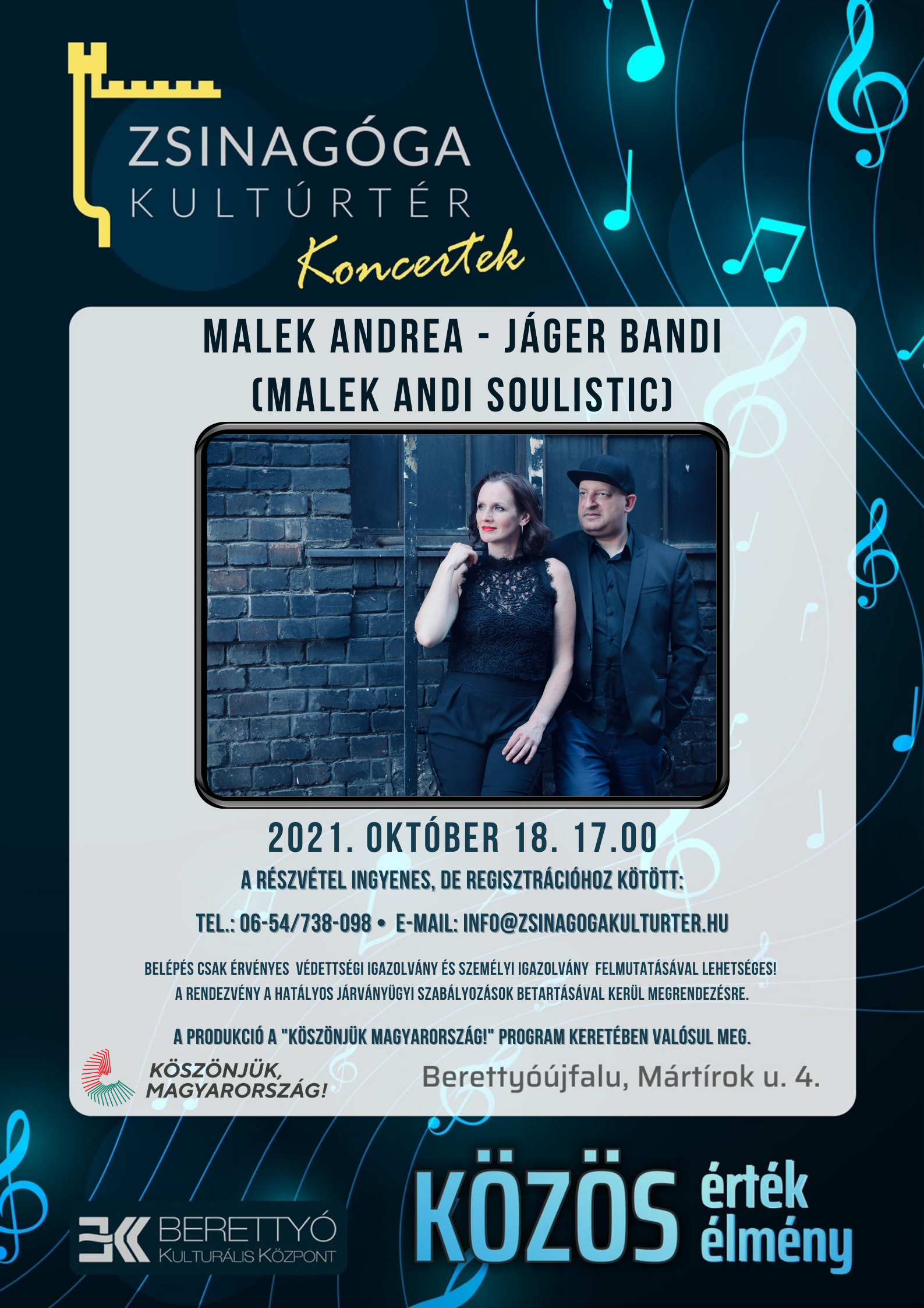 Zsinagóga Kultúrtér Koncertek - Malek Andi Soulistic